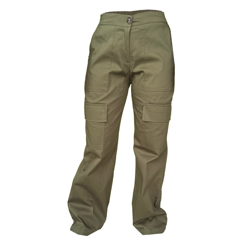Pantalon Para Dama Casual Tipo Cargo Ancho Con Cremallera