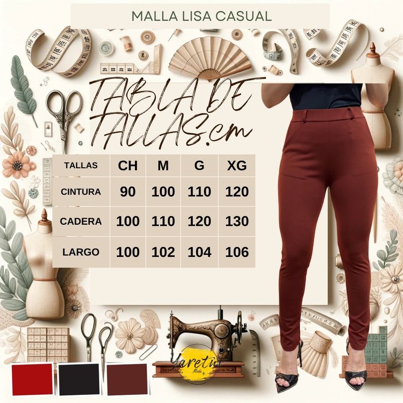 Leggings Malla Casual Liso Para Dama Stretch Con Elastico