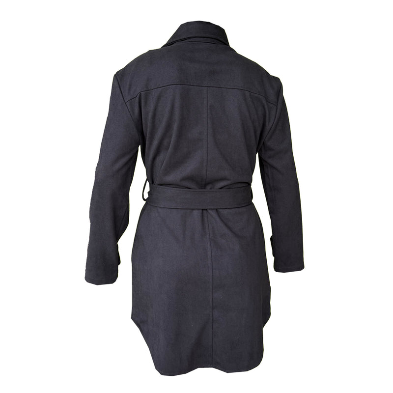 Vestido Para Dama Formal Gamuza Camisero Con Fajo